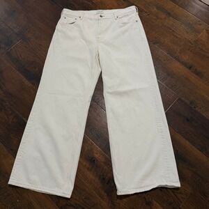 Everlane The Low-Key Jean White Wide Leg Denim Pants Bone Size 31R
